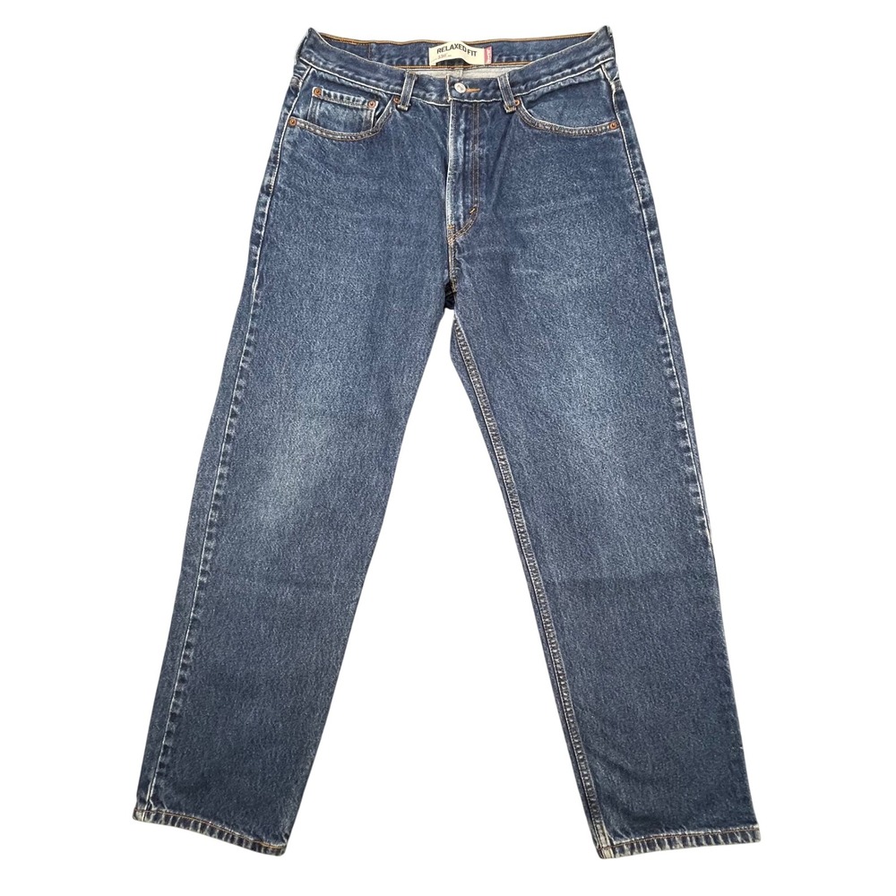 Levis Blue 550 Relaxed Fit Jeans Mens W34 L32 Denim Medium Wash 100% Cotton